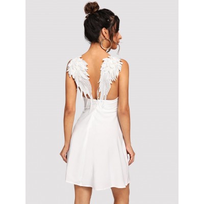 Contrast Wing Back Cami Dress